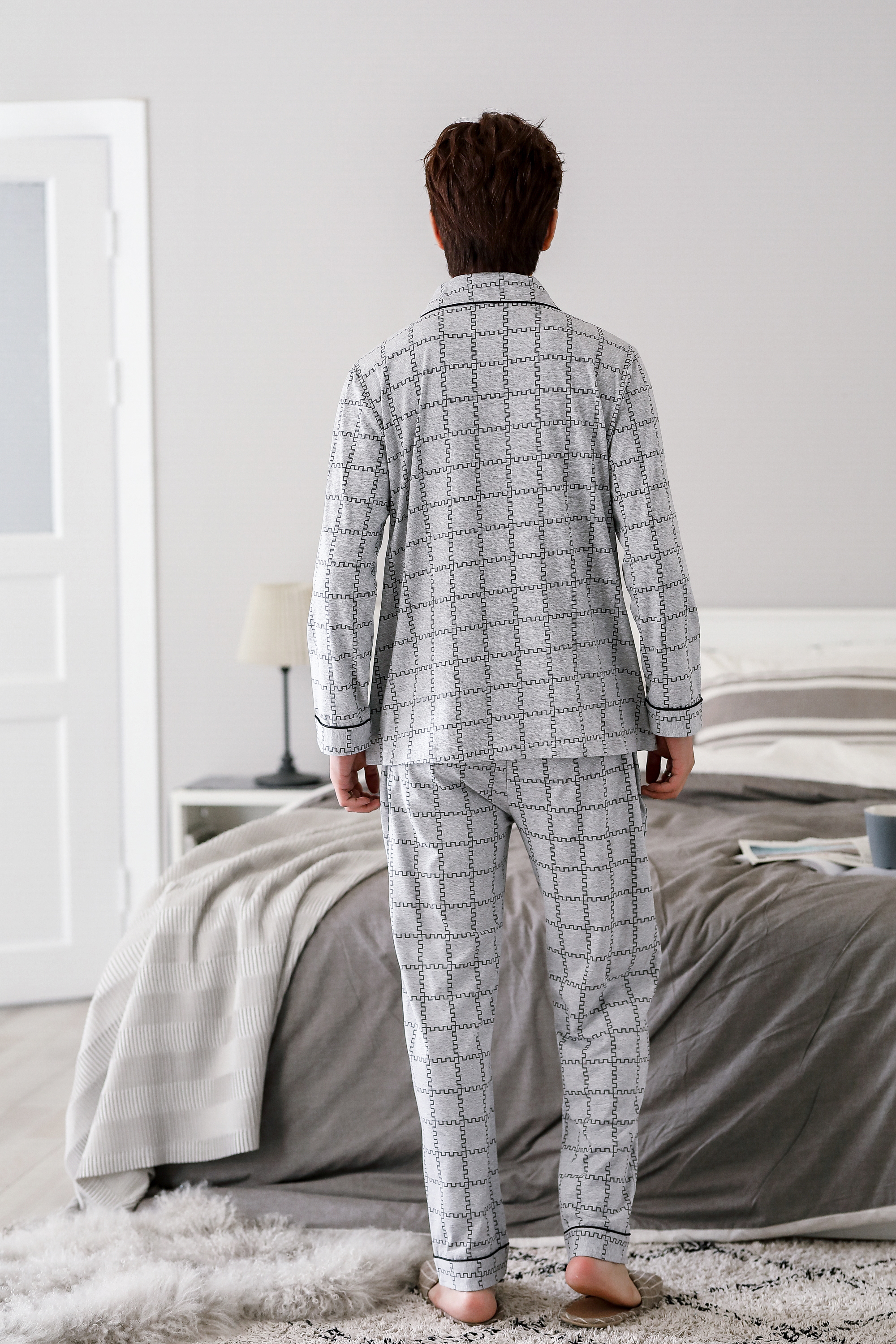 Đồ bộ PIJAMA Nam dài tay họa tiết sọc Caro, chất Cotton 100%, hàng cao cấp style Hàn Quốc thời thượng