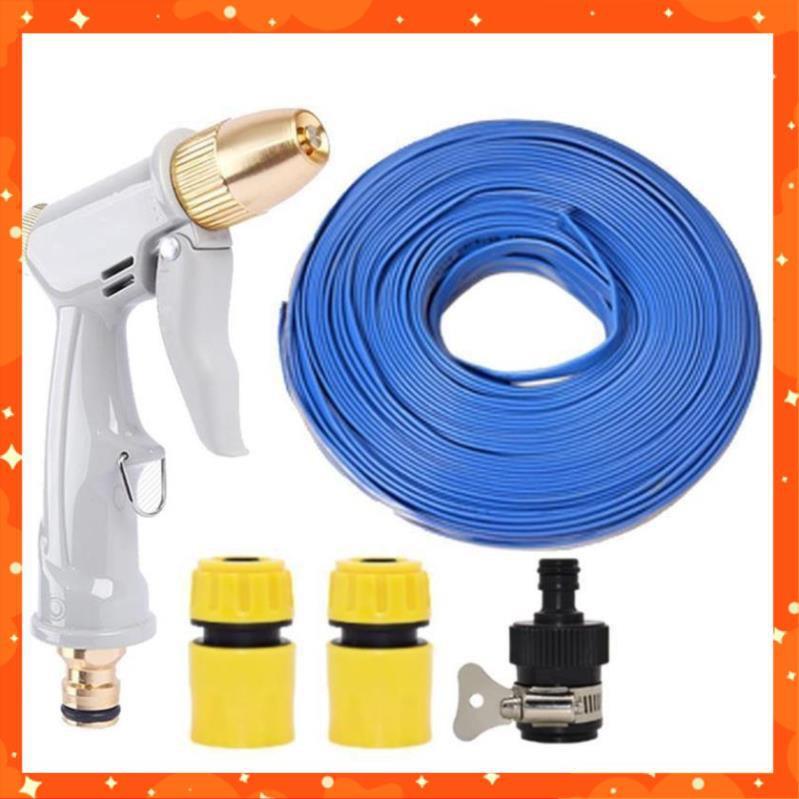 Bộ dây vòi xịt nước rửa xe, tưới cây tăng áp 3 lần, loại 3-5m (cút nhựa nối 713-1) 206846