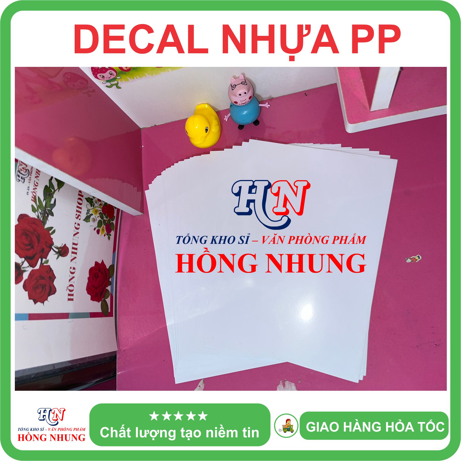 [In Laser] Xấp 50 Tờ Decal nhựa PP chịu nhiệt A4 - Giúp Bạn In Tem Nhãn, Ghi Chú, Hay Bìa Nhãn Bưu Phẩm