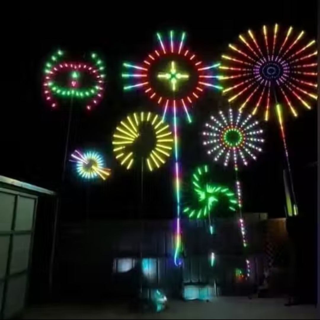 SIÊU CẤP VỚI ĐÈN LED TRANG TRÍ SÁNG PHAO HOA NGOÀI TRỜI MÀU SẮC CỰC ĐẸP ĐIỀU KHIỂN TỪ XA