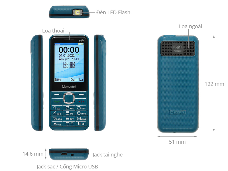 Điện thoại Masstel izi 26 - Hàng chính hãng