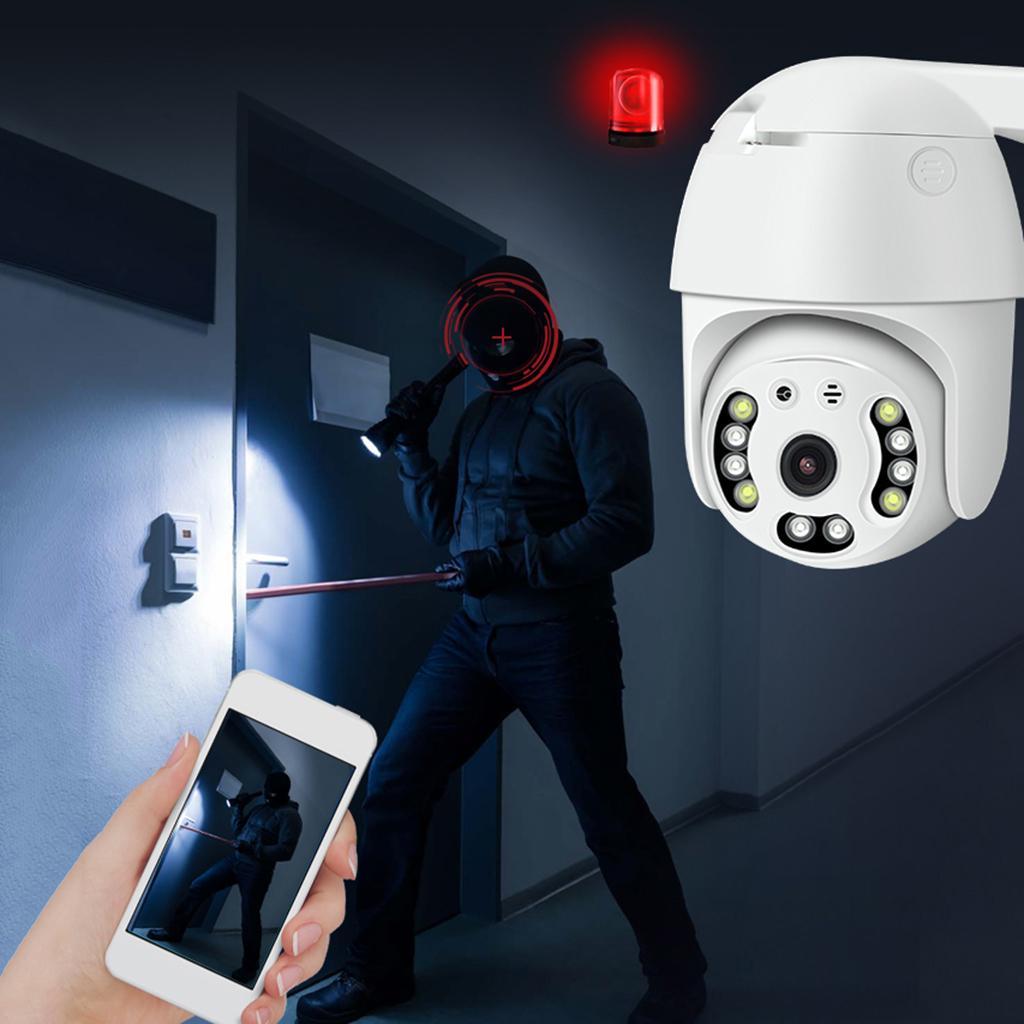 -10  1080P WiFi P2P PTZ IP Outdoor Dome Pan Tilt Camera Motion Alarm