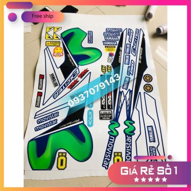 Tem rời exciter 150 movistar 2016 3 lớp ko bay màu bảo hành màu sắc vĩnh viễn