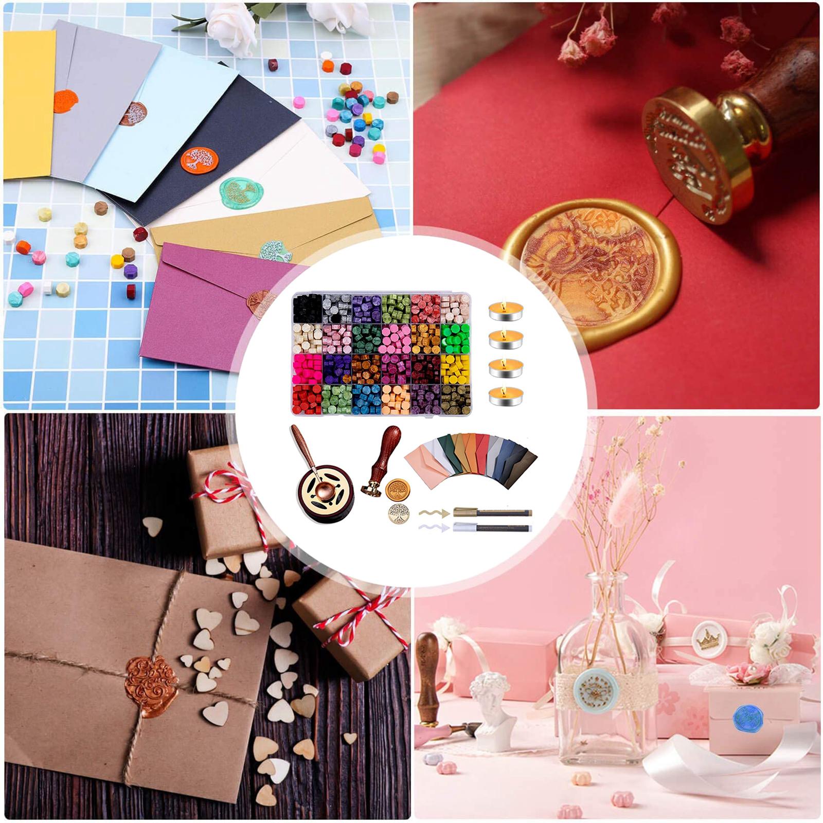 619PCS Retro Wax Sealing Warmer Kit DIY Scrapbooking Craft Gift Projects