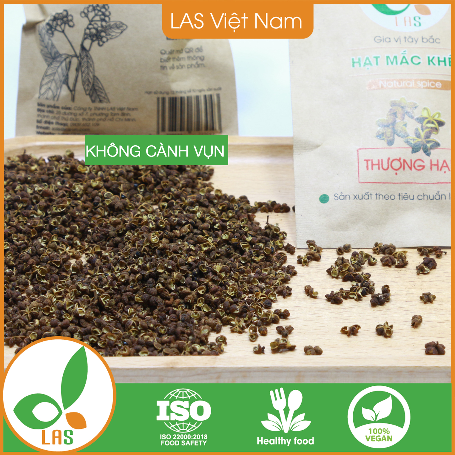 Hạt mắc khén thượng hạng, không cành vụn - Gói 20gr | LAS Việt Nam