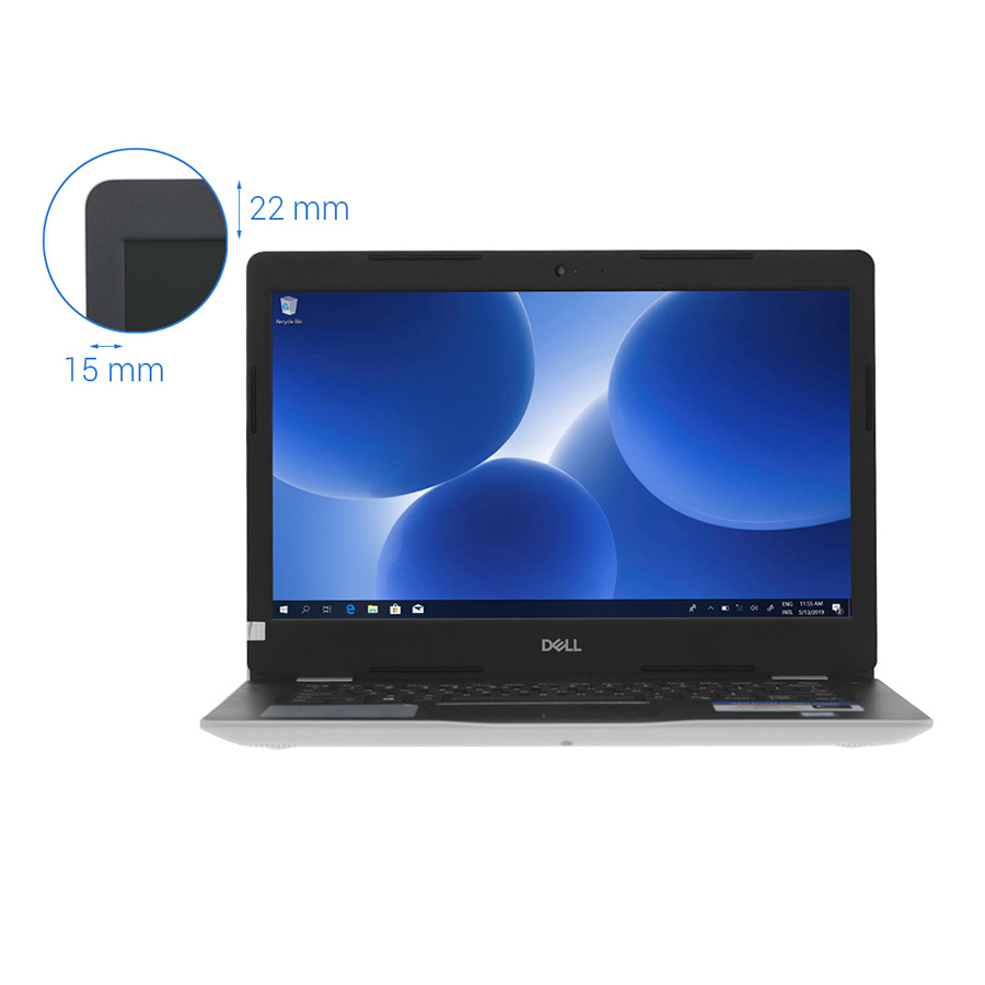 Laptop Dell Inspiron 3480 N4I5107W (Core i5-8265U/ 4GB DDR4 2666MHz/ 1TB 5400rpm/ 14 HD/ Win10) - Hàng Chính Hãng