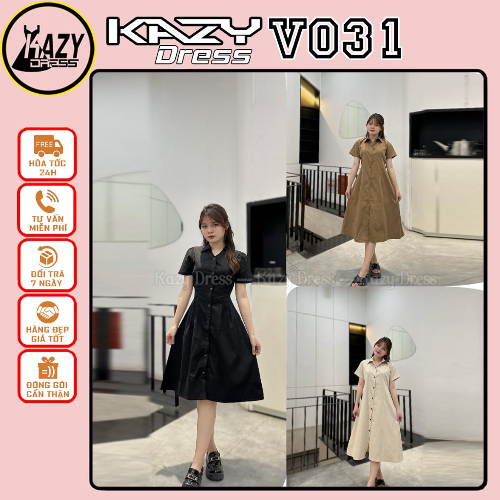 Váy sơ mi bo eo siêu xinh phong cách Hàn Quốc KAZY DRESS V031