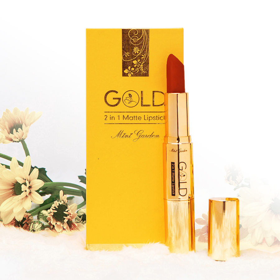 Son Nhung Lì Gold matte lipstick 2 in 1