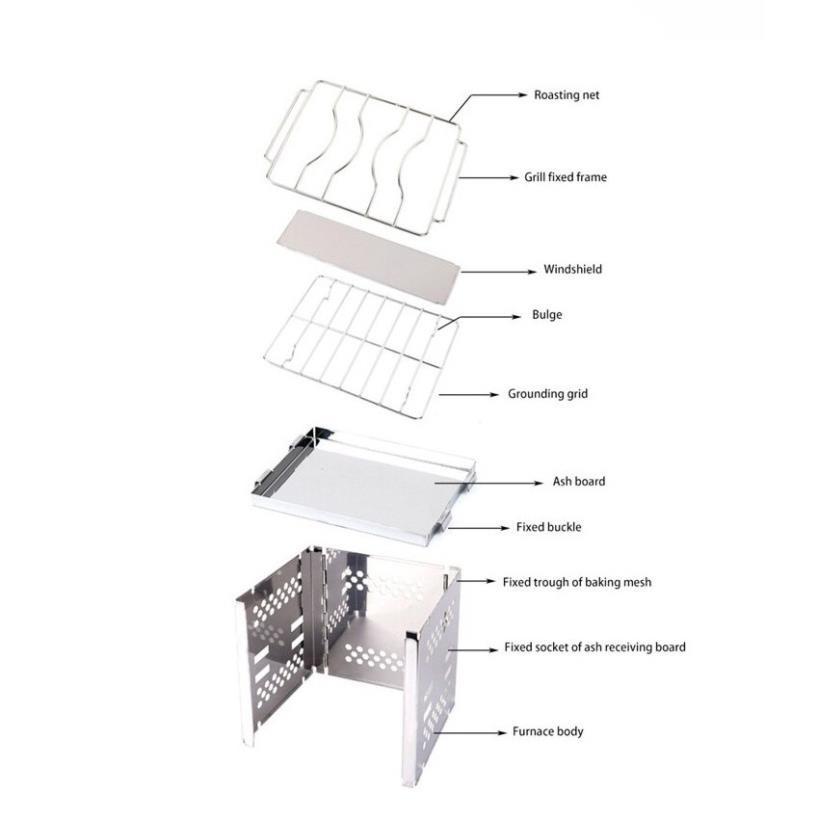 FOLDING FIRE PLATE - Bếp Nướng xếp Camping BBQ - Home and Garden