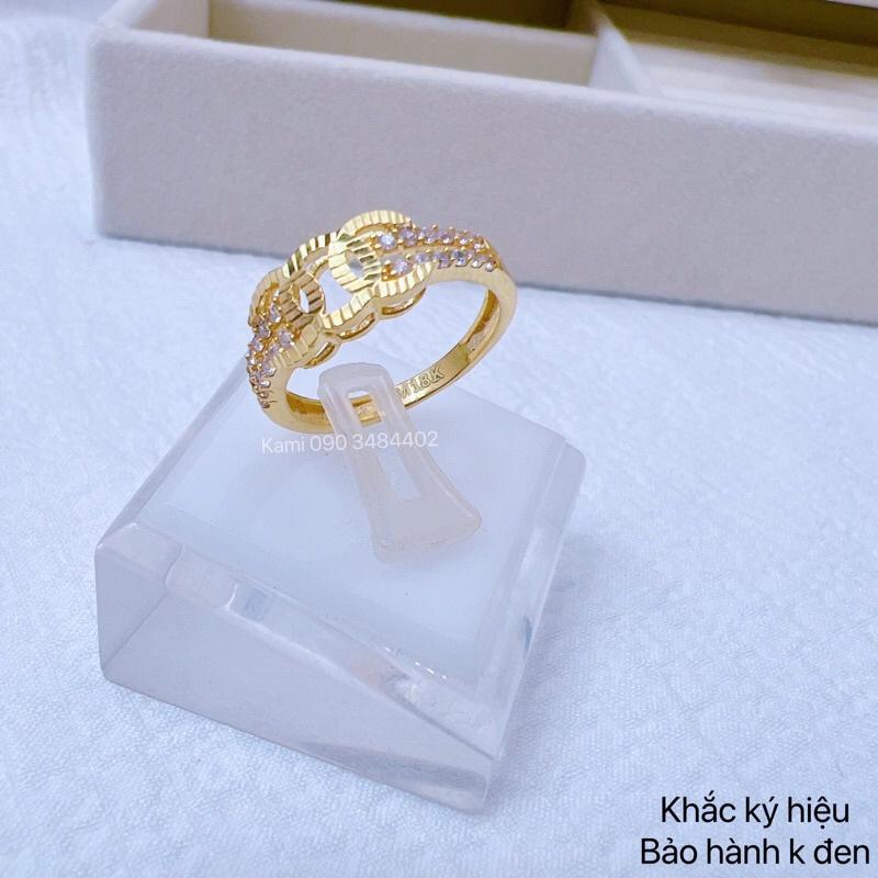 Nhẫn đồng vàng không bay màu hoạ tiết hot trend