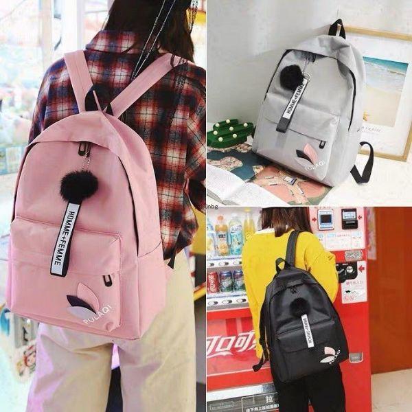 Cặp đi học nữ siêu dễ thương có tặng cục bông