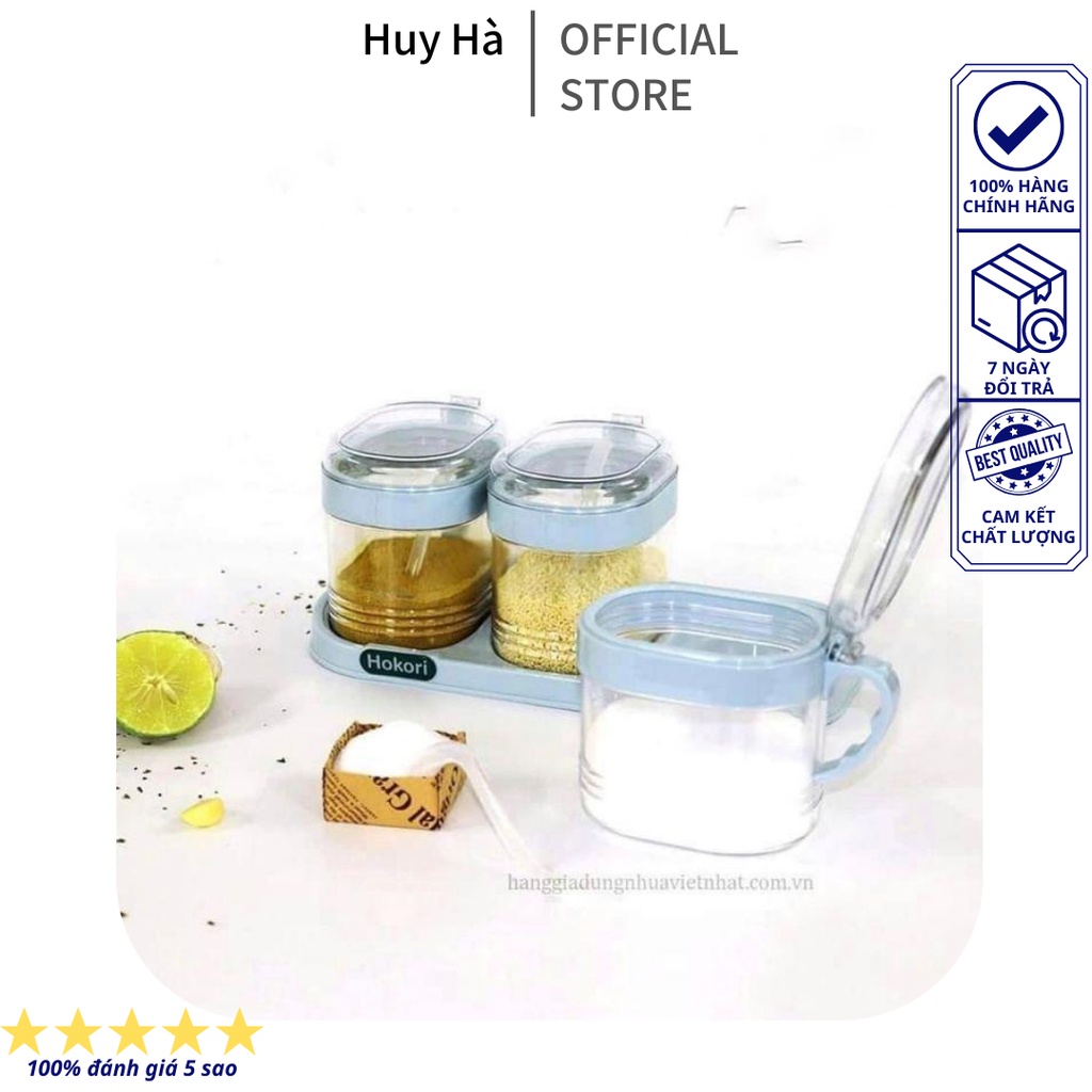 Hộp đựng gia vị 3 hủ