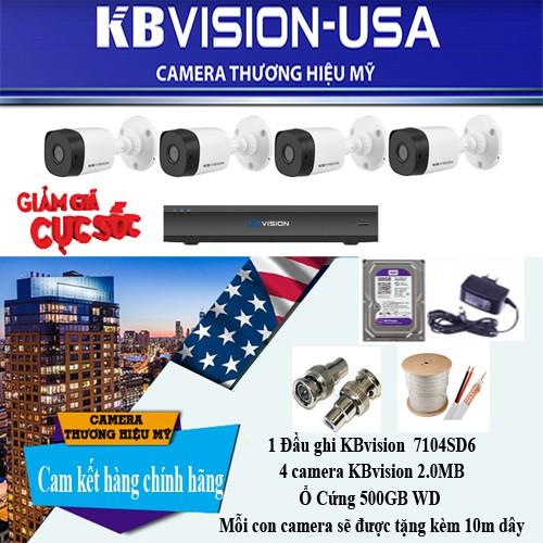 TRỌN BỘ 4 CAMERA A2111C4 đầu ghi camera ổ cứng đầy đủ phụ kiện - hàng chính hãng