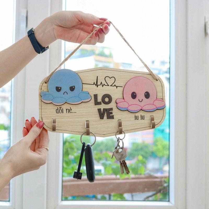 Combo 2 bảng gỗ treo cửa có móc treo chìa khoá nhiều mẫu mã sang trọng