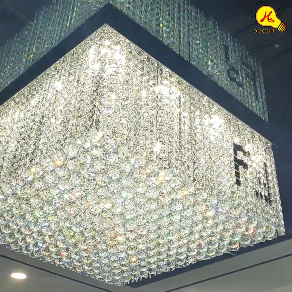 Đèn ốp trần pha lêFF phòng khách phòng ngủ HQ - mã PLM02341 - ánh sáng 3 màu tinh tế, không chói mắt HQ DECOR (HÀNG NHẬP KHẨU)