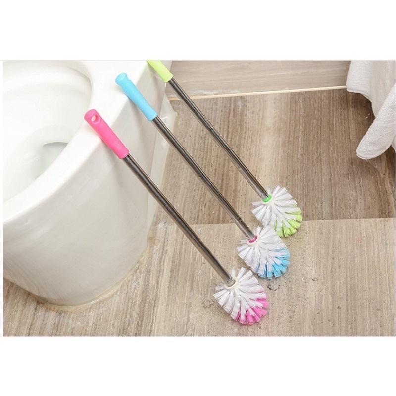 Combo cọ toilet bồn cầu inox cầm tay dài chắc chắn