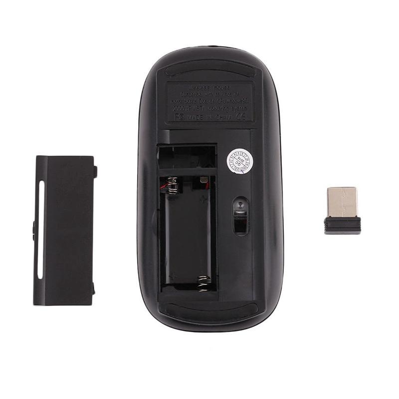 2.4G Ultra Thin Slim Mini Chuột không dây USB Nhận chuột chơi game quang