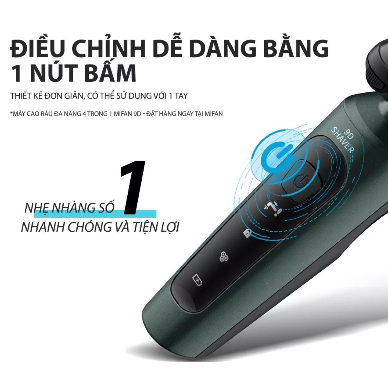 Máy Cạo Râu Đa Năng 4 Trong 1  9D - Cạo Râu, Tỉa Lông Mũi, Tông Đơ, Rửa Mặt - HÀNG CHÍNH HÃNG MINIIN