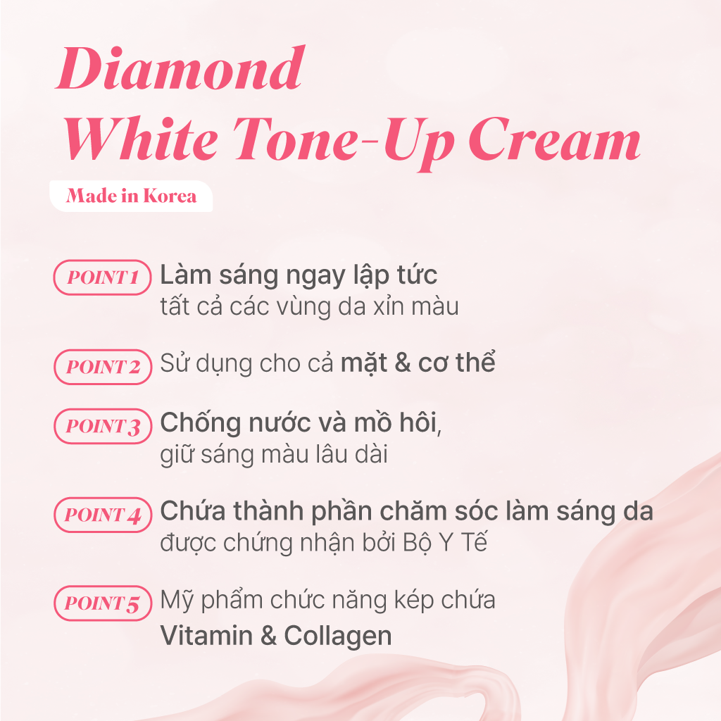 Kem nâng tông trắng da Diamond Luxism 200ml – làm trắng da mặt &amp; body tone-up cream tự nhiên