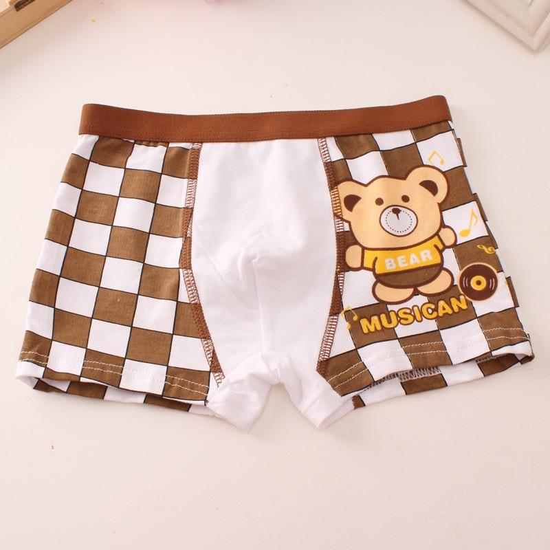 (QC18) Set 4 quần chíp bé trai từ 3-10 tuổi - Quần sịp đùi - Chất liệu vải cotton thoáng mát