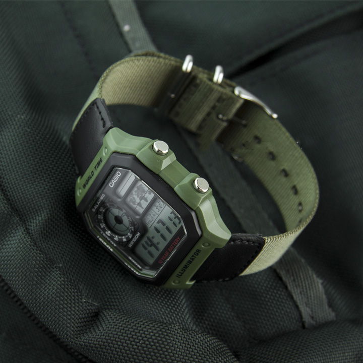 Đồng hồ Casio nam AE-1200WHB-1BVDF dây cao su