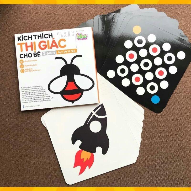 Set 4 bộ - 80 thẻ Flash Card Kích thích thị giác cho bé từ 0-36 tháng loại to