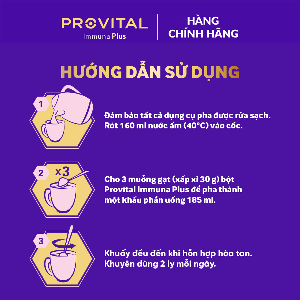 Bộ 2 Hộp sữa Provital Immuna Plus 480G - Giúp tăng cường hệ miễn dịch cho người trưởng thành và người lớn tuổi