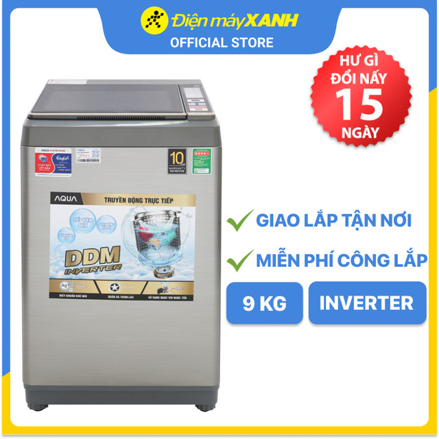 Máy giặt Aqua Inverter 9 Kg AQW-DK90CT S