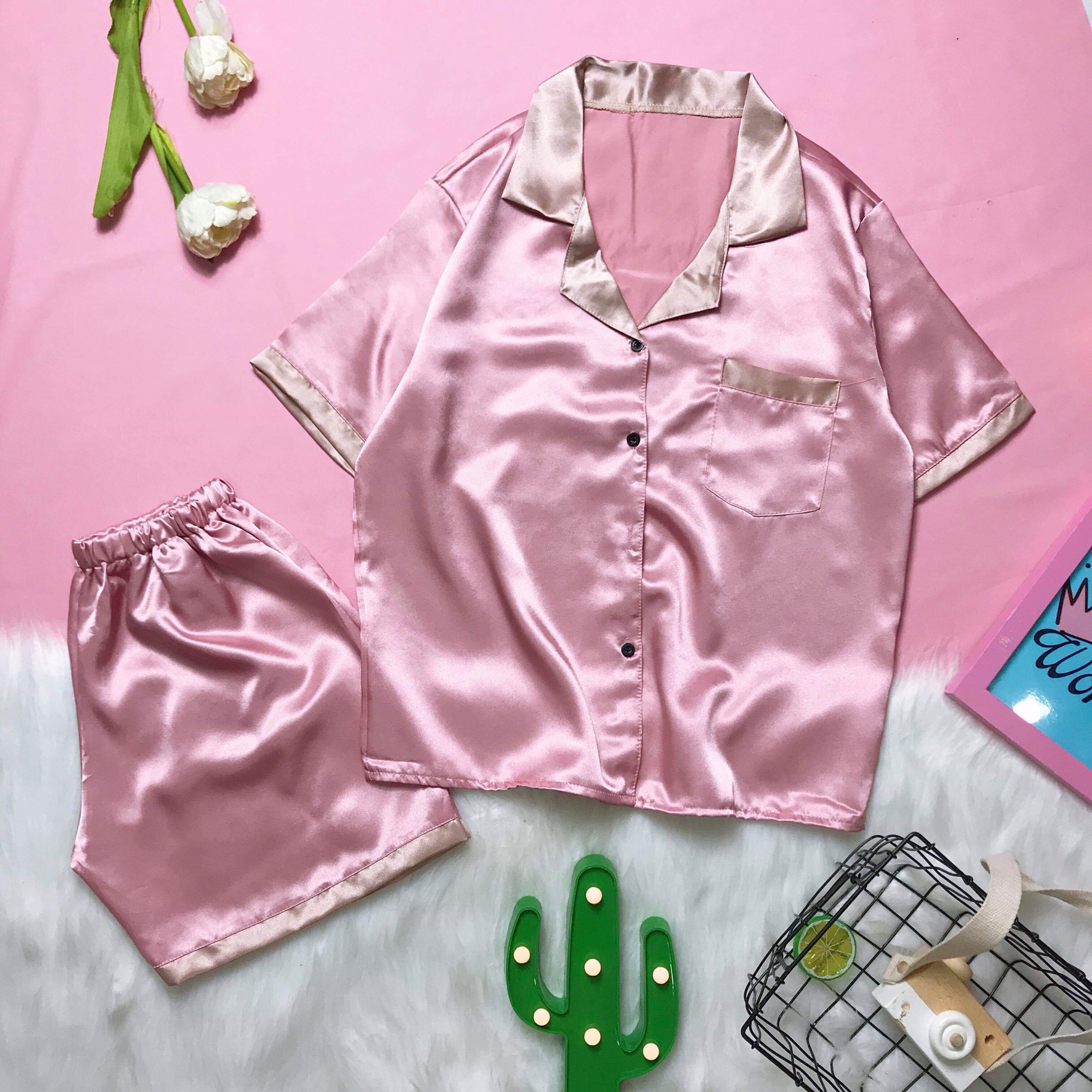 (40-55kg) Đồ bộ pijama/pizama/pyjama đùi nữ chất phi bóng. Đồ bộ mặc nhà nữ. Đồ bộ mặc ngủ nữ. Đồ bộ phi bongsTNQN. HÀNG MAY TRỰC TIẾP TẠI VIỆT NAM