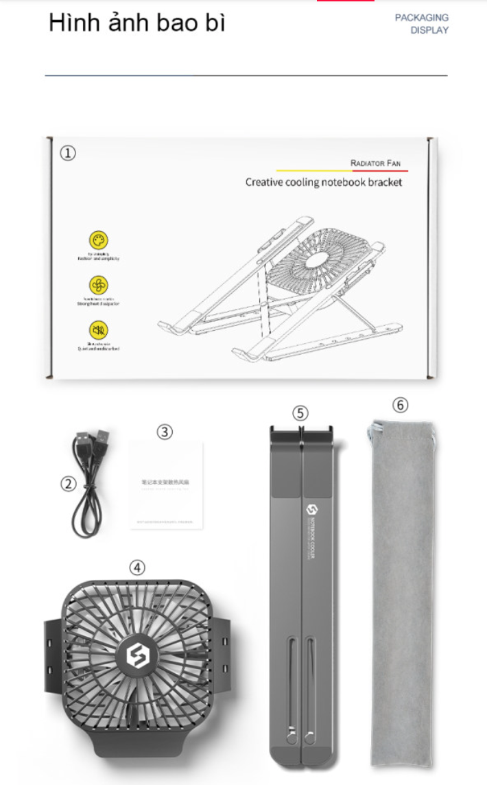 Giá đỡ có quạt tản nhiệt laptop SS Cooling