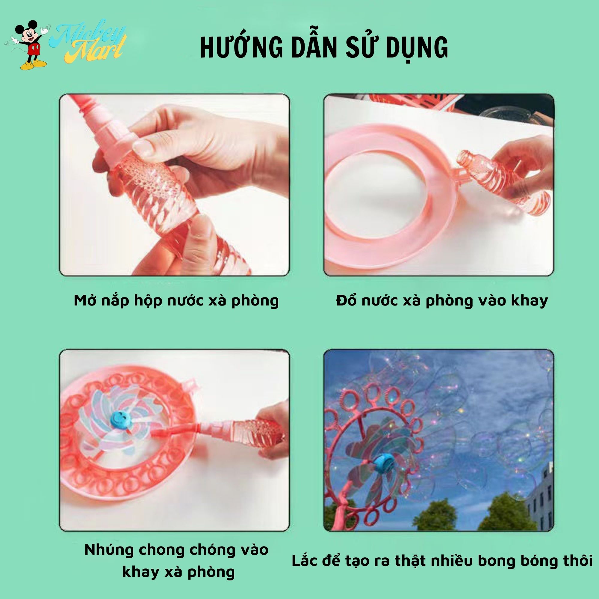 Đồ Chơi Cây Thổi Bong Bóng Chong Chóng Xà Phòng Sắc Màu Cho Bé Yêu - Giao Ngẫu Nhiên BBXP