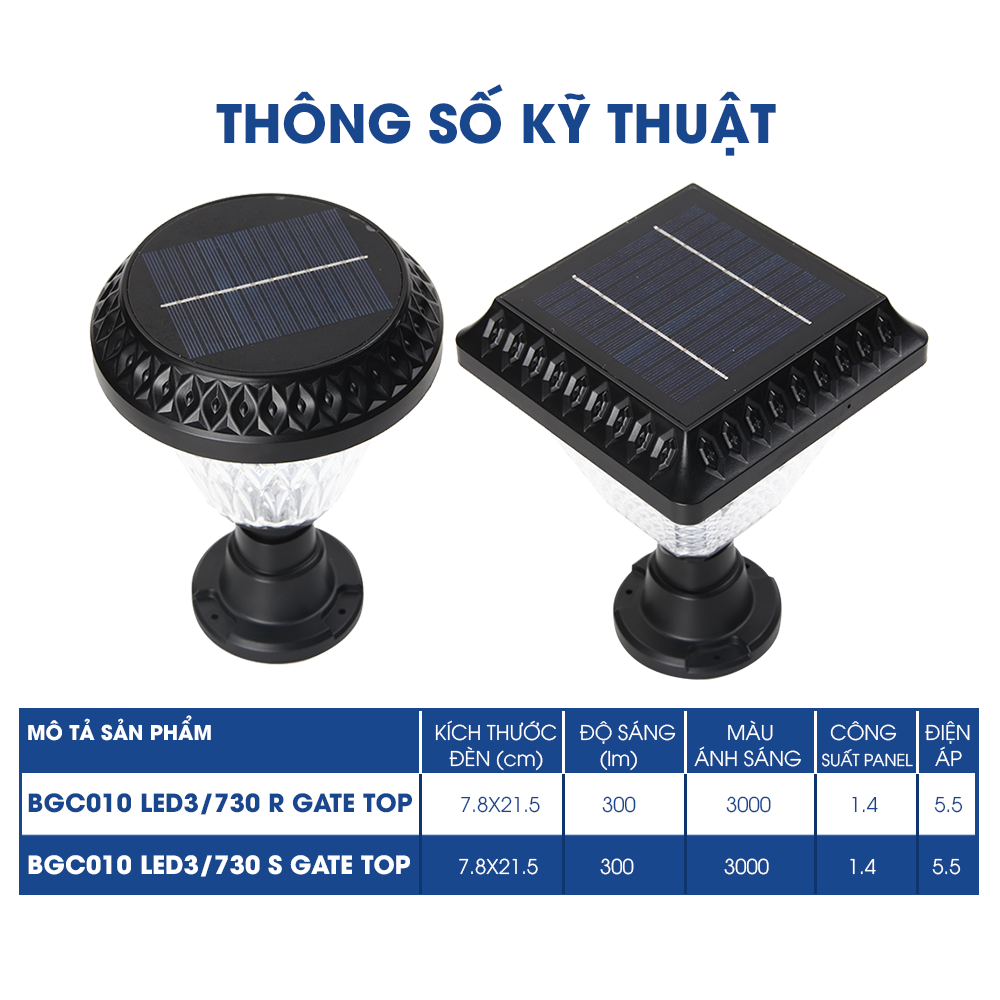 Đèn cổng Philips năng lượng mặt trời (full phụ kiện) BGC050 LED3/730