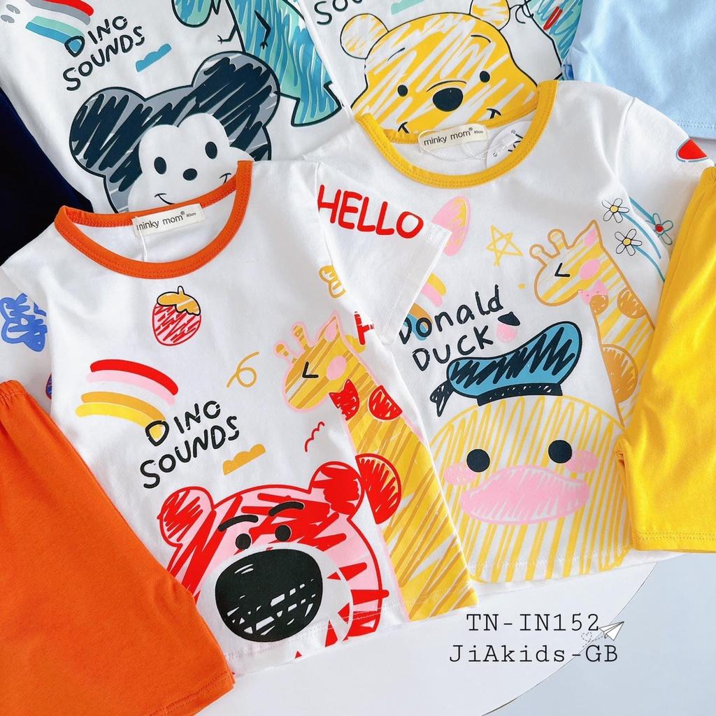 Đồ Bộ Bé Trai Bé Gái Minky Mom Tai ngắn Quần Ngắn, Quần áo trẻ em vải cotton mềm mịn thoáng mát an toàn cho bé NN51