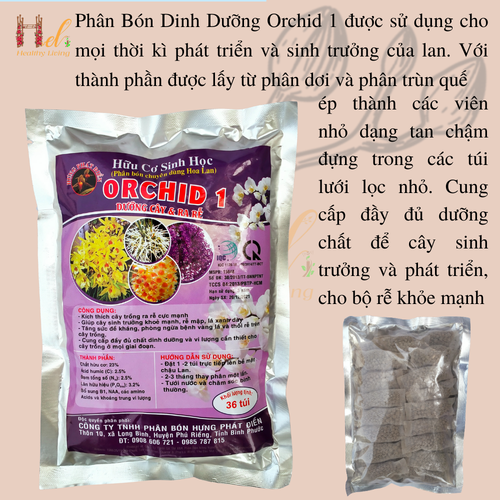 Phân Bón Hoa Lan 1 Phân Bón Túi Lưới Kích Ra Rễ, Ra Chồi - Chuyên Hoa Lan Gói 500g