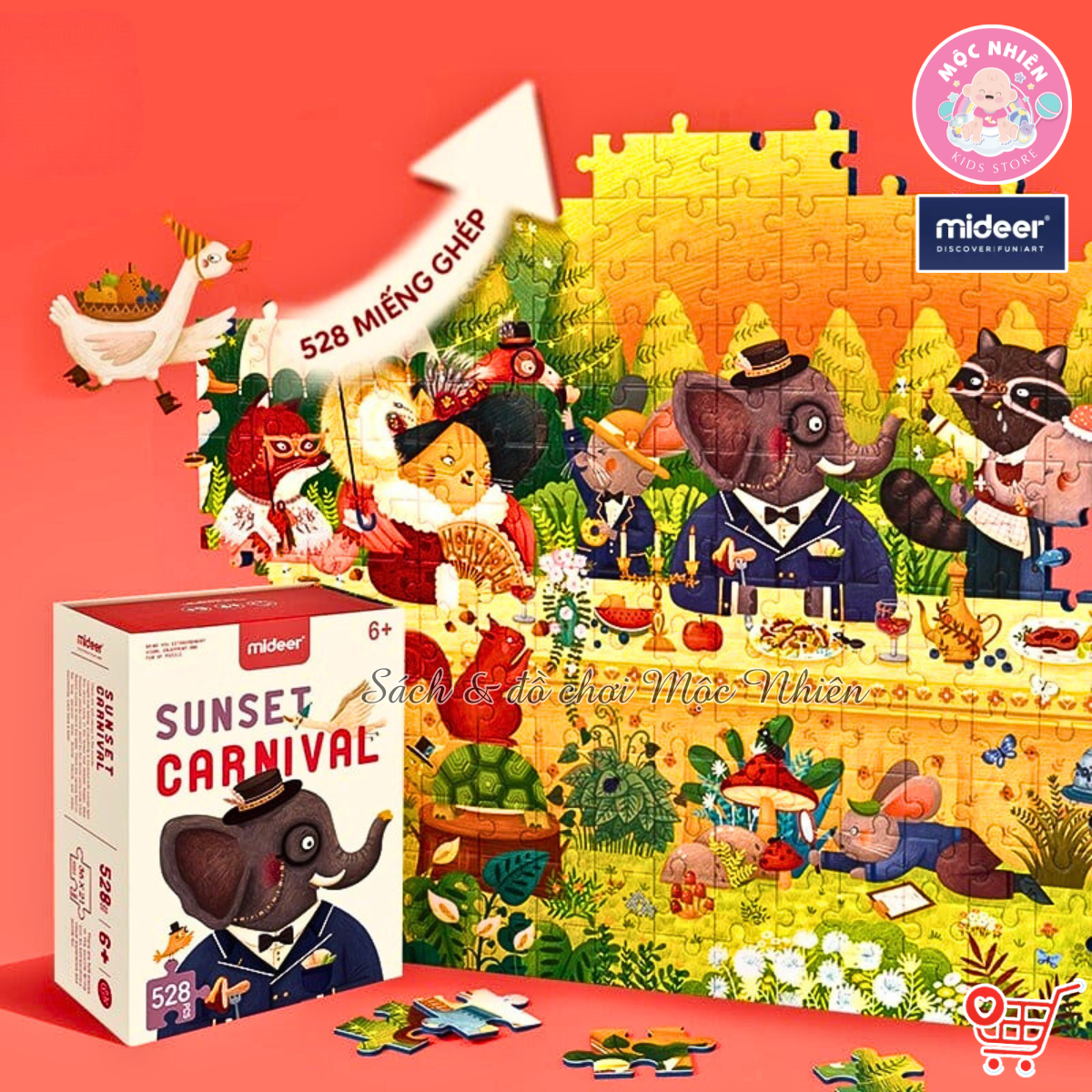 Đồ chơi xếp hình ghép hình puzzle Mideer 528 mảnh - Bữa tiệc hoàng hôn Sunser Carnival