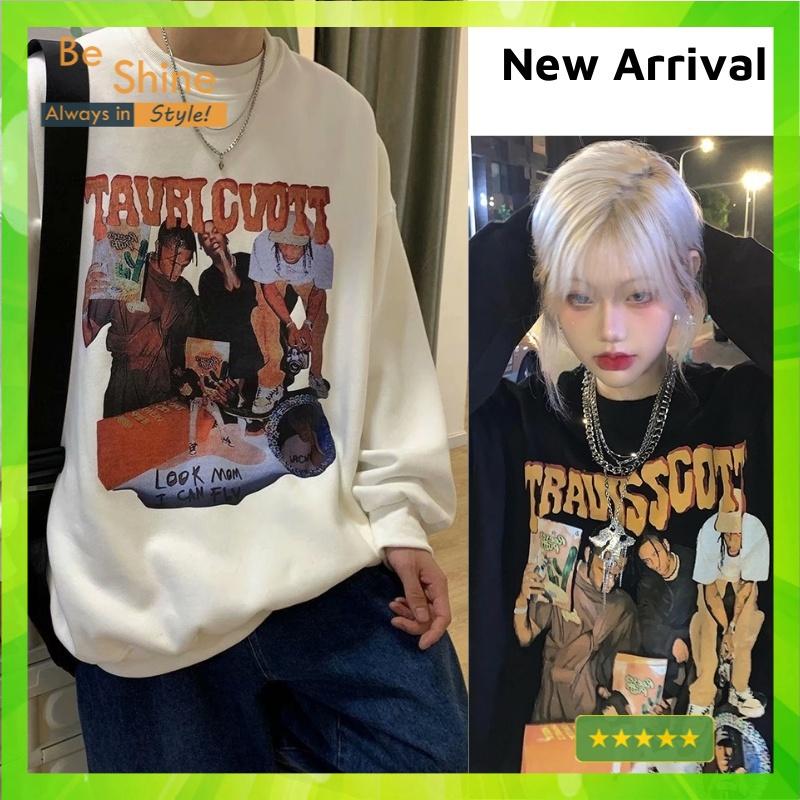 Áo sweater Traviss Scott Unisex Form Rộng - Áo nỉ dài tay da cá thời trang In Hình Local Brand