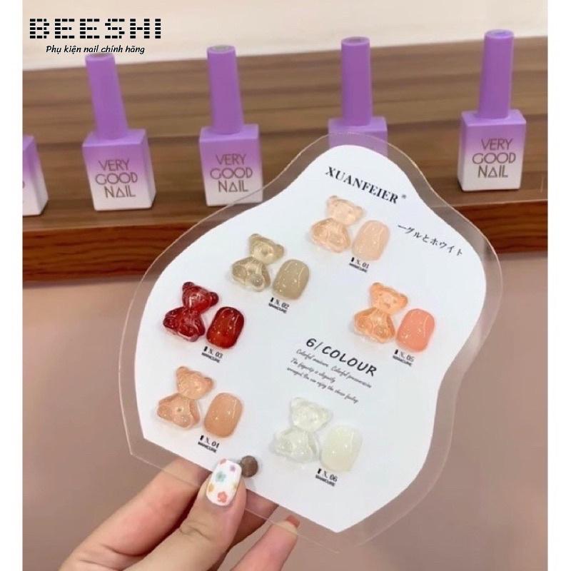 set sơn thạch 6 màu verygood nail tặng kèm bảng màu - Beeshi shop