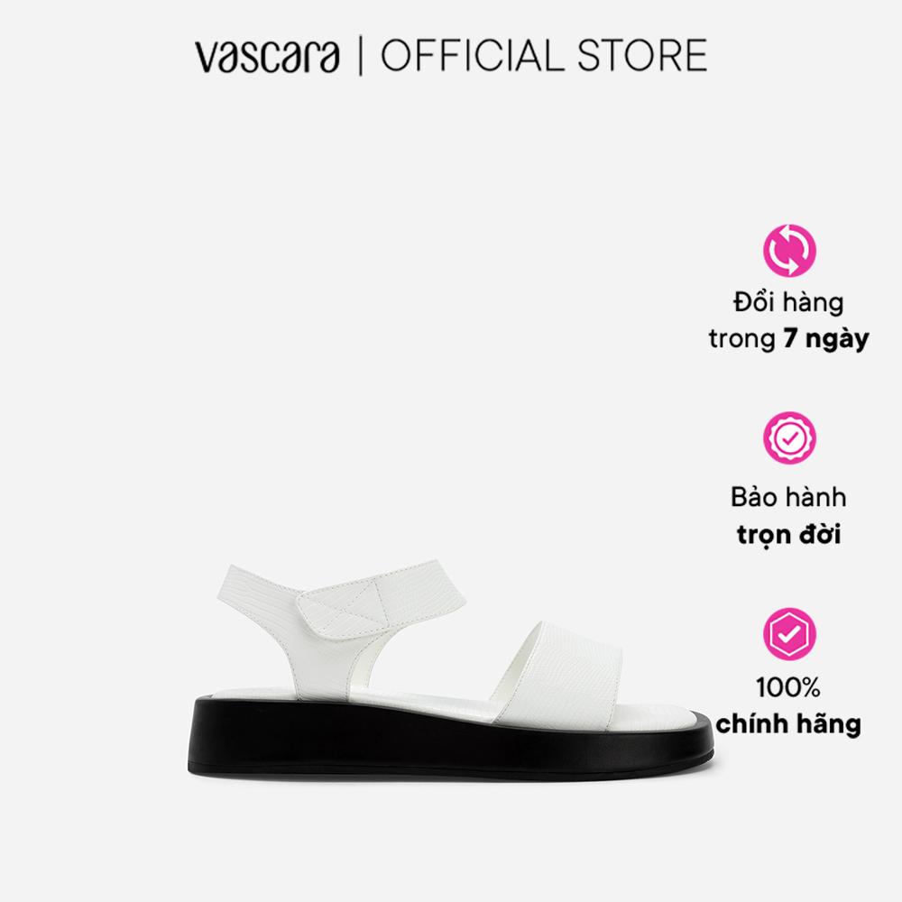 Vascara Giày Sandal Đế Bánh Mì Quai Ngang Vân Kì Đà - SDK 0334