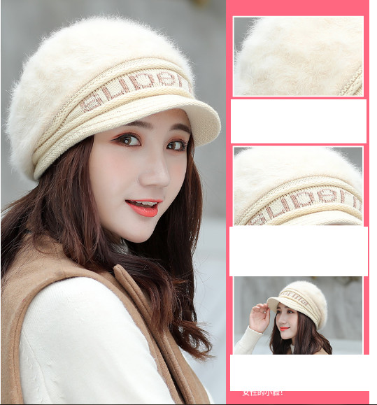 Nón mũ len lông thỏ phong cách Hàn có lót nỉ cao cấp