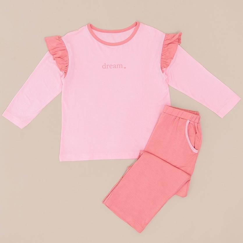 Bộ Quần Áo Pyjama Nous Màu Hồng Bé Gái - Chất Liệu Nu Doux Mềm Nhẹ (Size Từ 2-3 Tuổi Đến 5-6 Tuổi)