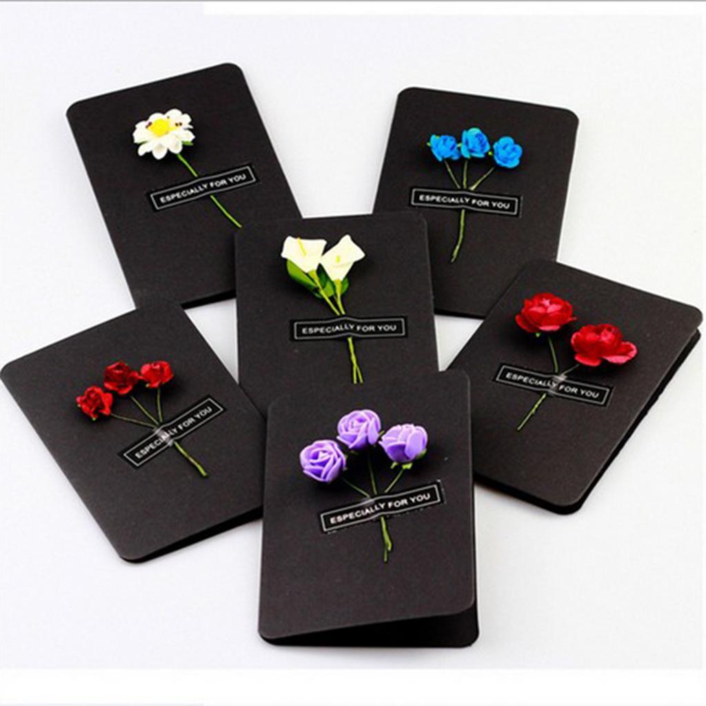 5 Pieces Handmade Greeting Cards Invitation Cards with Dried Flower Embellishments for Wedding Party, Graduation, Holiday, Birthday - 146 x 100mm