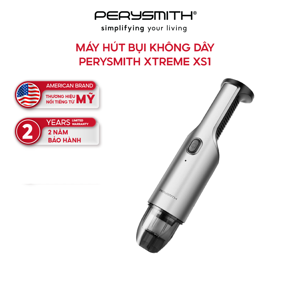 Máy hút bụi ô tô cầm tay không dây PerySmith Xtreme XS1 - Hàng chính hãng