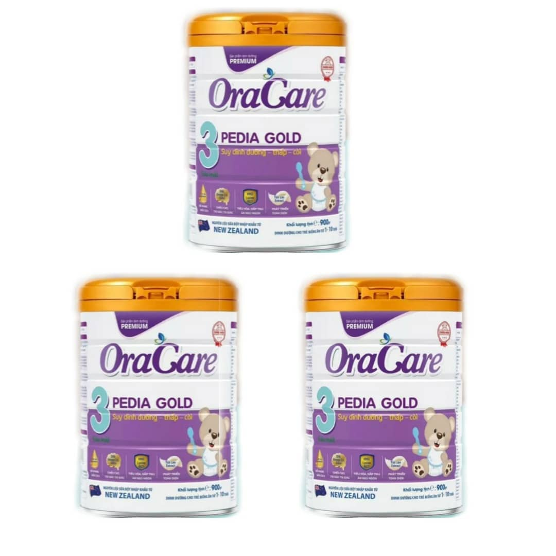 Combo 3 lon sữa công thức OraCare Step 3 lon 900g - Dinh dưỡng cho trẻ biếng ăn từ 1 - 10 tuổi.