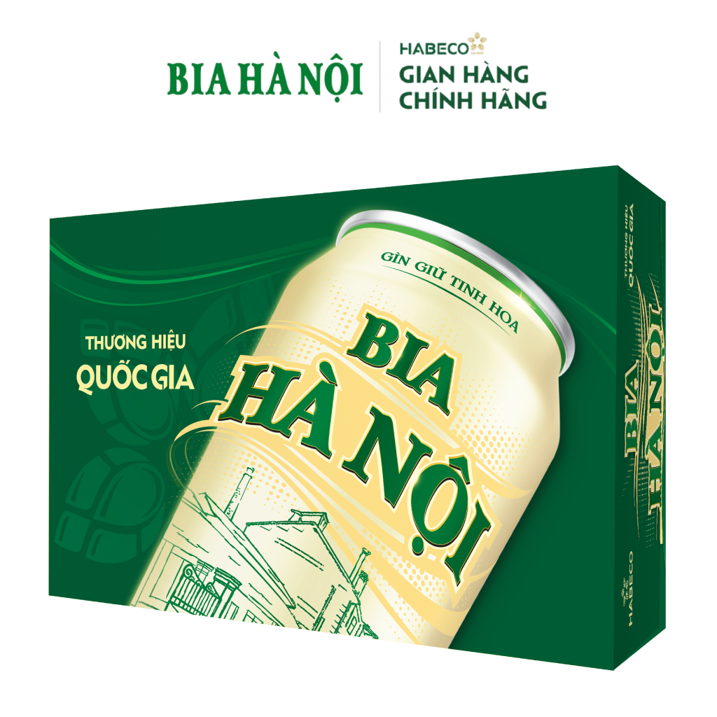 Bia Hà Nội Nhãn Xanh - Thùng 24 lon 330ml
