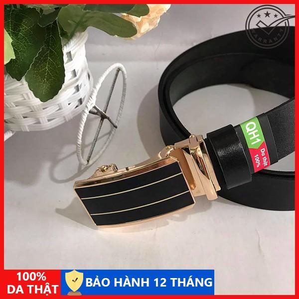 Dây Lưng Da Bò Nam - Da Bò Nguyên Miếng - Khóa Tự Động