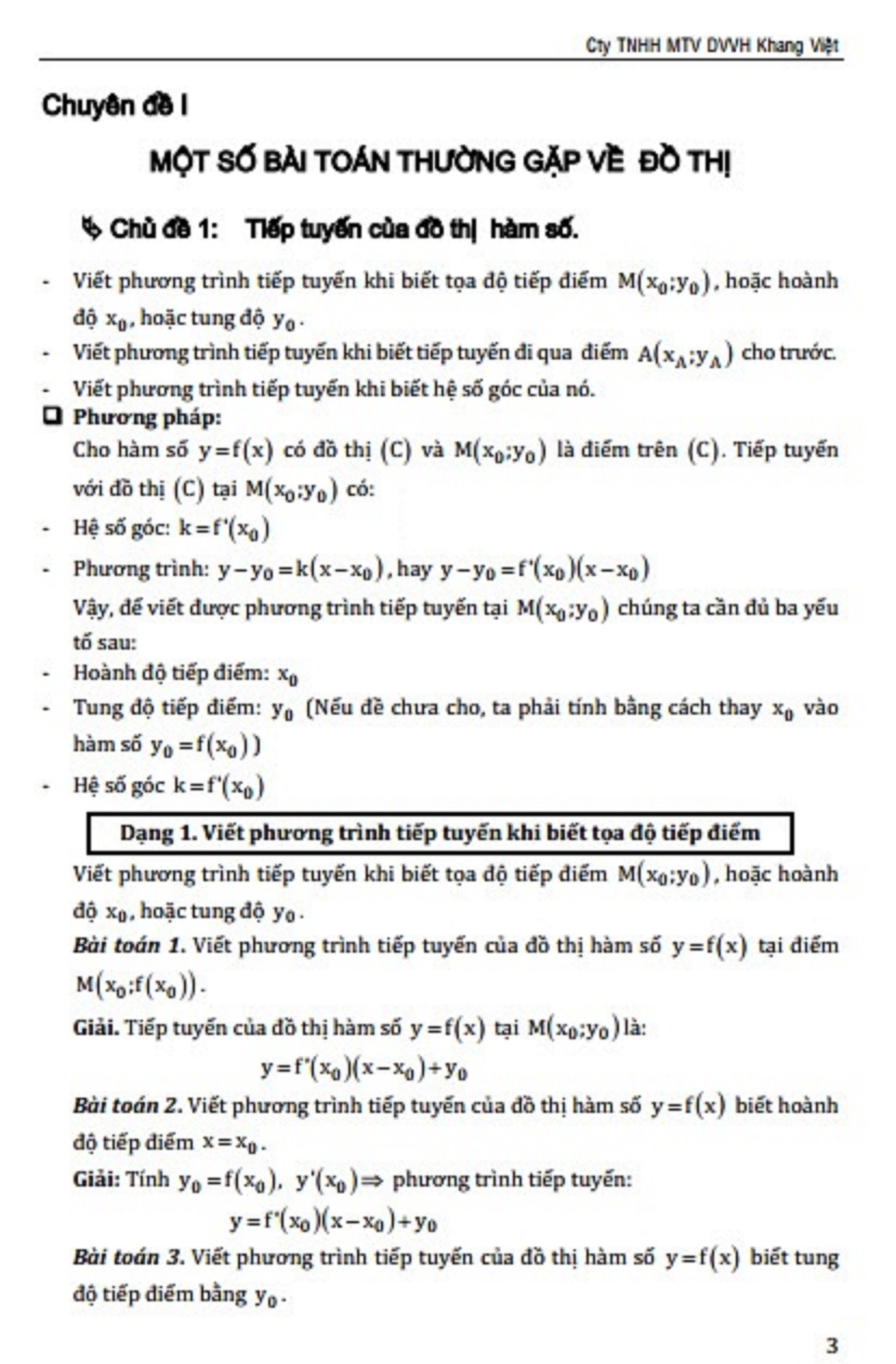 10 Trọng Điểm Luyện Thi Đại Học - Cao Đẳng Môn Toán - KV