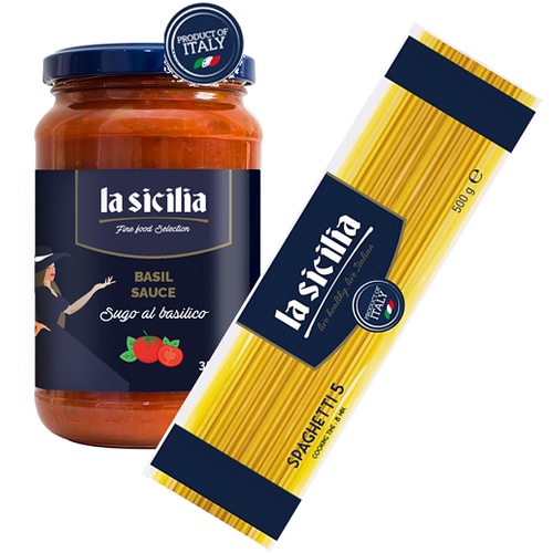 Combo Mỳ Ý Spaghetti + Sốt cà chua húng quế La Sicilia.