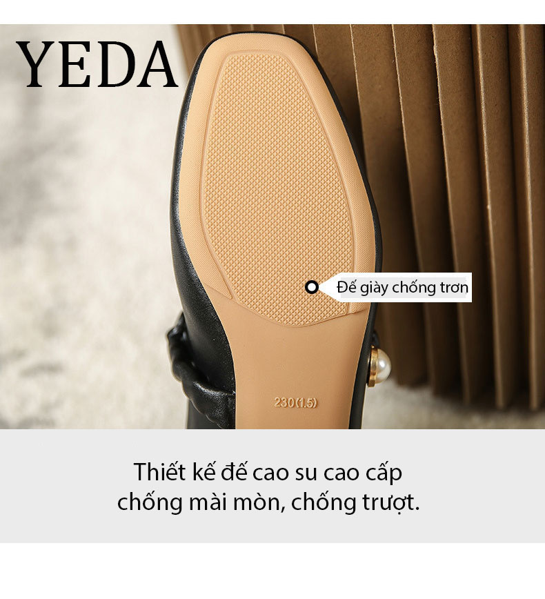 Giày búp bê mũi vuông thời trang cao cấp đế vuông cao 3cm mã 189-21