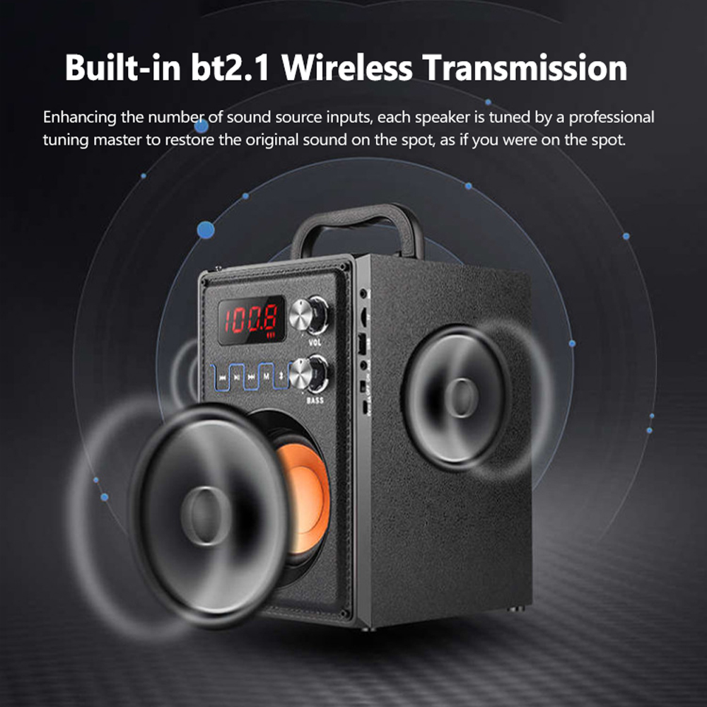 Loa không dây BT di động A800 Loa siêu trầm trong nhà và ngoài trời,Màn hình LCD