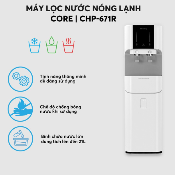 Máy lọc nước nóng lạnh Coway Core CHP-671R - Hàng chính hãng